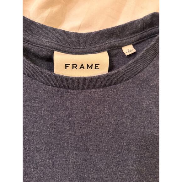 FRAME Heather Midnight Navy Long Sleeve Tee – Size Large - Picture 2 of 5